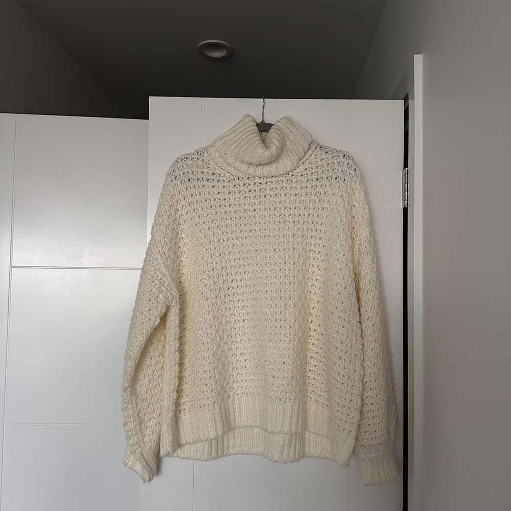 Revolve Cream Turtleneck Sweater